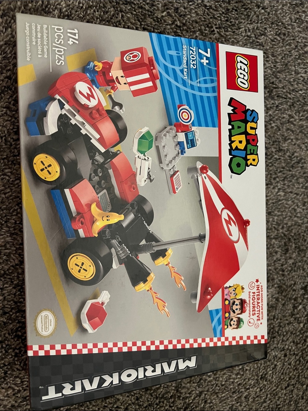 NIB 72032 LEGO Super Mario Mario Kart Red Race Car Building Set
